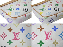 Load image into Gallery viewer, 極美品 LOUIS VUITTON ルイヴィトン モノグラム マルチカラー ポシェット アクセソワール アクセサリーポーチ M92649 村上隆 ホワイト 中古 4c073570