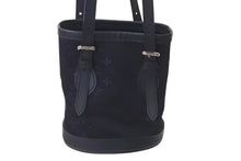 Load image into Gallery viewer, 極美品 LOUIS VUITTON ルイヴィトン リトルバケット ハンドバッグ M92144 モノグラム サテン レザー ブラック シルバー金具 中古 4c073573