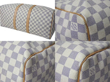 Load image into Gallery viewer, LOUIS VUITTON ルイヴィトン キーポル50 ボストンバッグ N41430 ダミエアズールキャンバス ヌメ革 ホワイト 美品 中古 4c073574