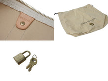 Load image into Gallery viewer, LOUIS VUITTON ルイヴィトン キーポル50 ボストンバッグ N41430 ダミエアズールキャンバス ヌメ革 ホワイト 美品 中古 4c073574