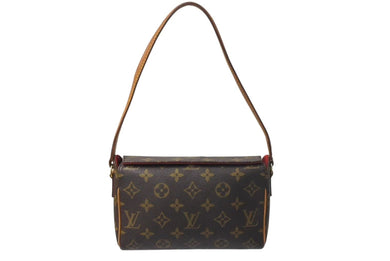 LOUIS VUITTON ルイヴィトン ハンドバッグ レシタル モノグラムキャンバス M51900 ゴールド金具 ブラウン 美品 中古 4c073575