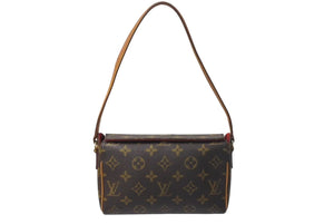 LOUIS VUITTON ルイヴィトン ハンドバッグ レシタル モノグラムキャンバス M51900 ゴールド金具 ブラウン 美品 中古 4c073575