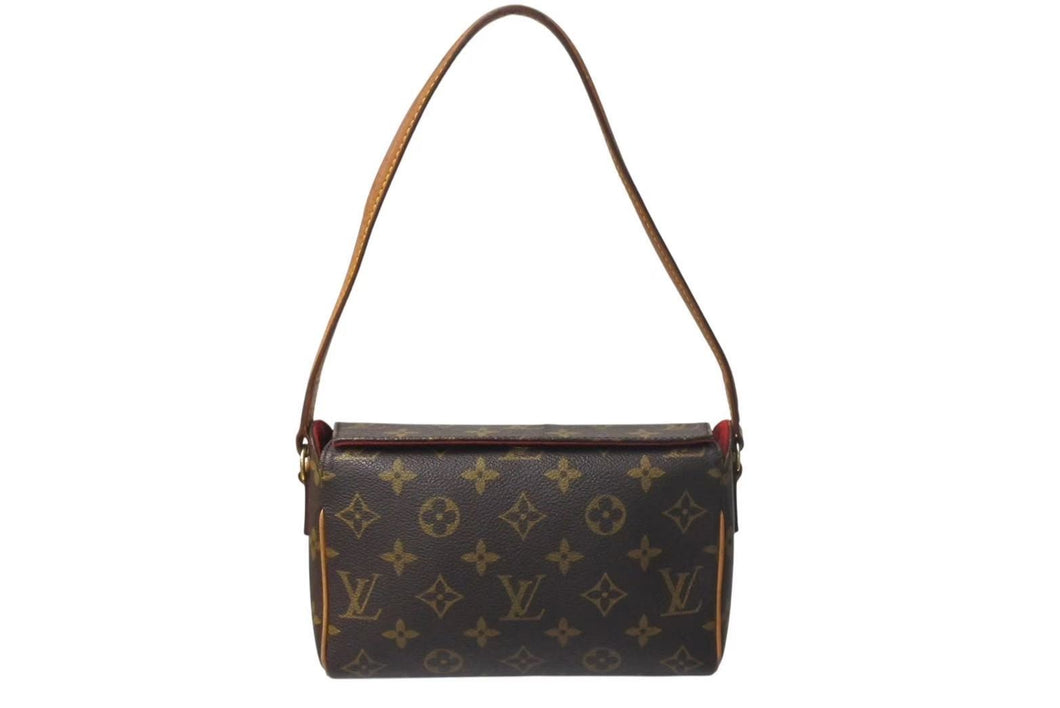 LOUIS VUITTON ルイヴィトン ハンドバッグ レシタル モノグラムキャンバス M51900 ゴールド金具 ブラウン 美品 中古 4c073575