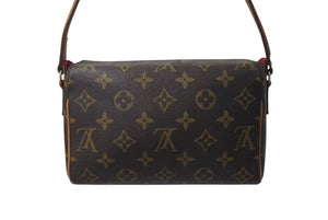 LOUIS VUITTON ルイヴィトン ハンドバッグ レシタル モノグラムキャンバス M51900 ゴールド金具 ブラウン 美品 中古 4c073575