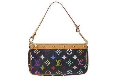 LOUIS VUITTON ルイヴィトン ポシェット アクセソワール アクセサリーポーチ M92648 モノグラムマルチ 村上隆 ブラック 美品 中古 4c073577