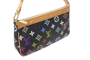 LOUIS VUITTON ルイヴィトン ポシェット アクセソワール アクセサリーポーチ M92648 モノグラムマルチ 村上隆 ブラック 美品 中古 4c073577
