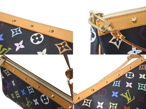 LOUIS VUITTON ルイヴィトン ポシェット アクセソワール アクセサリーポーチ M92648 モノグラムマルチ 村上隆 ブラック 美品 中古 4c073577