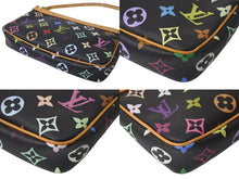 Load image into Gallery viewer, LOUIS VUITTON ルイヴィトン ポシェット アクセソワール アクセサリーポーチ M92648 モノグラムマルチ 村上隆 ブラック 美品 中古 4c073577