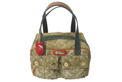 LOUIS VUITTON ルイヴィトン ジャスミン ハンドバッグ M95772 モノグラモフラージュ デニム カーキ 村上隆 廃盤 美品 中古 4c073579