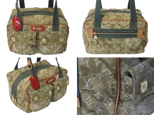 LOUIS VUITTON ルイヴィトン ジャスミン ハンドバッグ M95772 モノグラモフラージュ デニム カーキ 村上隆 廃盤 美品 中古 4c073579