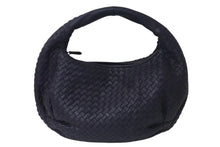 Load image into Gallery viewer, BOTTEGA VENETA ボッテガヴェネタ イントレチャート ホーボー ショルダーバッグ B00428421D レザー ネイビー 美品 中古 4c073580