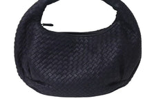Load image into Gallery viewer, BOTTEGA VENETA ボッテガヴェネタ イントレチャート ホーボー ショルダーバッグ B00428421D レザー ネイビー 美品 中古 4c073580