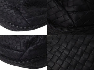 BOTTEGA VENETA ボッテガヴェネタ イントレチャート ホーボー ショルダーバッグ B00428421D レザー ネイビー 美品 中古 4c073580