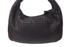 BOTTEGA VENETA ボッテガヴェネタ イントレチャート ホーボー ワンショルダーバッグ レザー ブラウン ゴールド金具 115653 美品 中古 4c073581