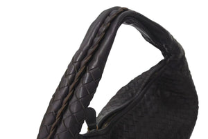 BOTTEGA VENETA ボッテガヴェネタ イントレチャート ホーボー ワンショルダーバッグ レザー ブラウン ゴールド金具 115653 美品 中古 4c073581