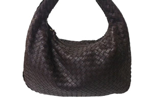 BOTTEGA VENETA ボッテガヴェネタ イントレチャート ホーボー ワンショルダーバッグ レザー ブラウン ゴールド金具 115653 美品 中古 4c073582