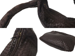 BOTTEGA VENETA ボッテガヴェネタ イントレチャート ホーボー ワンショルダーバッグ レザー ブラウン ゴールド金具 115653 美品 中古 4c073582