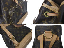 Load image into Gallery viewer, 極美品 LOUIS VUITTON ルイヴィトン モンスリMM バックパック リュック M51136 PVC レザー ブラウン ゴールド金具 中古 4c073585
