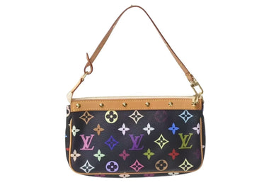 LOUIS VUITTON ルイヴィトン ポシェット アクセソワール アクセサリーポーチ M92648 モノグラムマルチ 村上隆 ブラック 美品 中古 4c073592