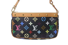 Load image into Gallery viewer, LOUIS VUITTON ルイヴィトン ポシェット アクセソワール アクセサリーポーチ M92648 モノグラムマルチ 村上隆 ブラック 美品 中古 4c073592