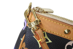 LOUIS VUITTON ルイヴィトン ポシェット アクセソワール アクセサリーポーチ M92648 モノグラムマルチ 村上隆 ブラック 美品 中古 4c073592