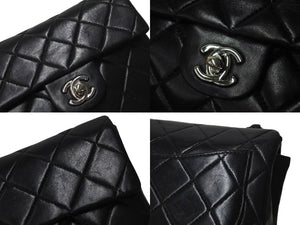 極美品 CHANEL シャネル 新型 ミニマトラッセ ブラック 黒 シルバーラムスキン ショルダーバッグ 17cm 6番台 中古 4c073594