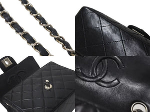 極美品 CHANEL シャネル 新型 ミニマトラッセ ブラック 黒 シルバーラムスキン ショルダーバッグ 17cm 6番台 中古 4c073594