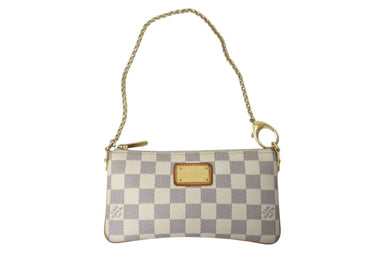 LOUIS VUITTON ルイヴィトン ポーチ チェーン ワンショルダー N60027 ポシェットミラMM ダミエアズール ベージュ 美品 中古 4c073597