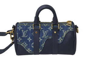 極美品 LOUIS VUITTON ルイヴィトン × NIGO コラボ キーポルXS ハンドバッグ ストラップ付 M81011 モノグラム ドリップ 中古 4c073599