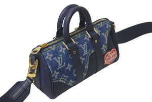 極美品 LOUIS VUITTON ルイヴィトン × NIGO コラボ キーポルXS ハンドバッグ ストラップ付 M81011 モノグラム ドリップ 中古 4c073599