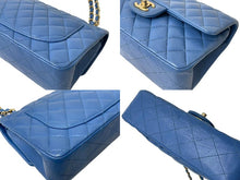 Load image into Gallery viewer, 極美品 CHANEL シャネル マトラッセ23 Wフラップ チェーン ショルダーバッグ ラムスキン27番台 ブルー ゴールド金具 中古 4c073604