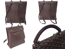 Load image into Gallery viewer, 極美品 GOYARD ゴヤール サンレジェ バックパック ゴヤールディンキャンバス シュヴロッシュカーフスキン バーガンディ シルバー金具 STLEGEMMLTY33CG33P SUT120190 中古 4c073607