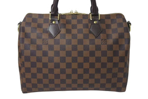 新品同様 LOUIS VUITTON ルイヴィトン スピーディ30 ハンドバッグ ダミエキャンバス N41531 ゴールド金具 ブラウン 中古 4c073613