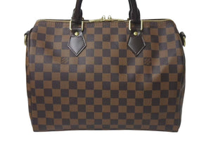 新品同様 LOUIS VUITTON ルイヴィトン スピーディ30 ハンドバッグ ダミエキャンバス N41531 ゴールド金具 ブラウン 中古 4c073613