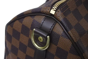 新品同様 LOUIS VUITTON ルイヴィトン スピーディ30 ハンドバッグ ダミエキャンバス N41531 ゴールド金具 ブラウン 中古 4c073613