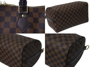 新品同様 LOUIS VUITTON ルイヴィトン スピーディ30 ハンドバッグ ダミエキャンバス N41531 ゴールド金具 ブラウン 中古 4c073613