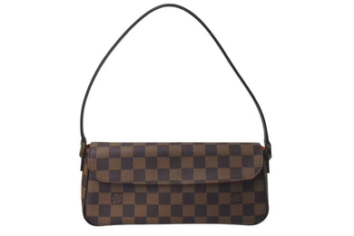 極美品 LOUIS VUITTON ルイヴィトン ハンドバッグ レコレータ ダミエ N51299 PVC レザー ブラウン ゴールド金具 中古 4c073614