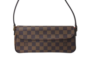 極美品 LOUIS VUITTON ルイヴィトン ハンドバッグ レコレータ ダミエ N51299 PVC レザー ブラウン ゴールド金具 中古 4c073614