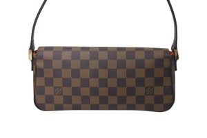 極美品 LOUIS VUITTON ルイヴィトン ハンドバッグ レコレータ ダミエ N51299 PVC レザー ブラウン ゴールド金具 中古 4c073614