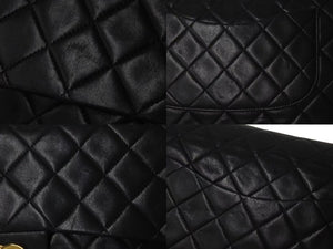 CHANEL シャネル マトラッセ25 Wフラップ Wチェーンショルダーバッグ 2番台 ラムスキン ココマーク ブラック ゴールド金具 美品 中古 4c073620