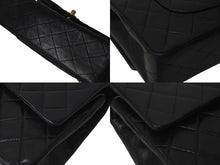 Load image into Gallery viewer, CHANEL シャネル マトラッセ25 Wフラップ Wチェーンショルダーバッグ 2番台 ラムスキン ココマーク ブラック ゴールド金具 美品 中古 4c073620
