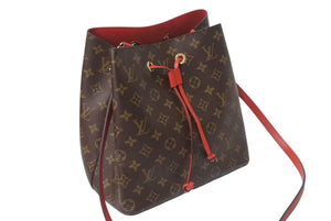 極美品 LOUIS VUITTON ルイヴィトン モノグラム ネオノエ ショルダーバッグ バケットバッグ コクリコ M44021 ゴールド金具 中古 4c073622