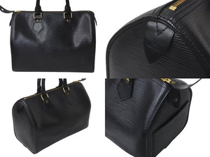LOUIS VUITTON ルイヴィトン スピーディ25 ハンドバッグ M59022 エピレザー ブラック ゴールド金具 美品 中古 4c073623