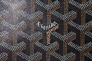 新品同様 GOYARD ゴヤール セナMM クラッチバッグ SENAT2MMLTY01CL03P ブラック ブラウン PVC レザー 中古 4c073624