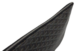 新品同様 GOYARD ゴヤール セナMM クラッチバッグ SENAT2MMLTY01CL03P ブラック ブラウン PVC レザー 中古 4c073624
