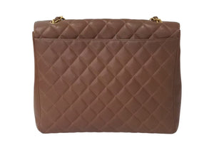 CHANEL シャネル デカマトラッセ ショルダーバッグ ココマーク キャビアスキン ブラウン ゴールド金具 美品 中古 4c073626