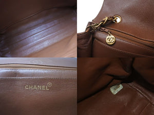 CHANEL シャネル デカマトラッセ ショルダーバッグ ココマーク キャビアスキン ブラウン ゴールド金具 美品 中古 4c073626