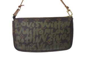 LOUIS VUITTON ルイヴィトン ポシェットアクセソワールモノグラムグラフィティ M92191 ハンドバッグ カーキ 美品 中古 4c073629