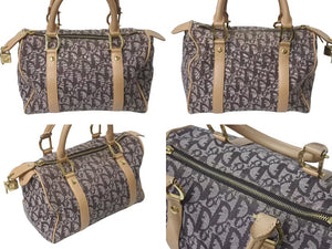 Christian Dior クリスチャンディオール トロッター ミニ ハンドバッグ ブラウン キャンバス レザー ロゴ ゴールド金具 良品 中古 4c073636