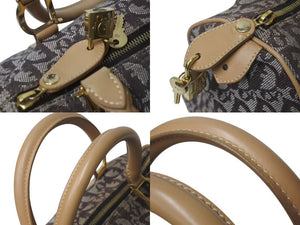 Christian Dior クリスチャンディオール トロッター ミニ ハンドバッグ ブラウン キャンバス レザー ロゴ ゴールド金具 良品 中古 4c073636